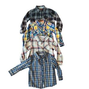 Set of 4 toddler button down long sleeves shirts